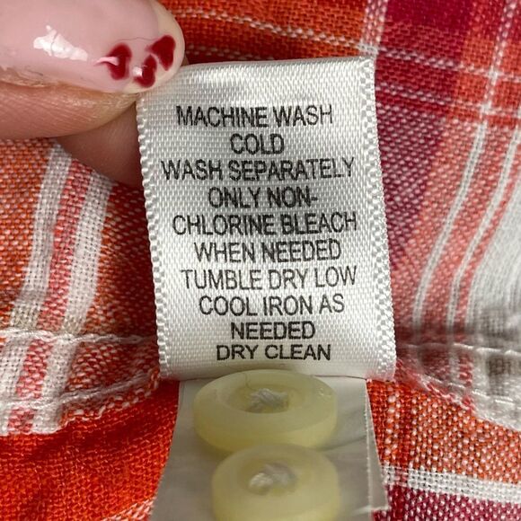 Banana Republic Slim Fit Lenin Blend Plaid Shirt - Men’s M - Picture 7 of 7